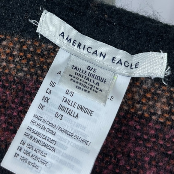 American Eagle One Size Knit Poncho Sweater Tassel Fringe Boho Beachy - Picture 5 of 7